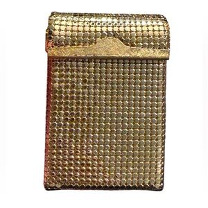 Vintage “Sterling  Mesh”Metal Mesh Gold Chainmail Lipstick Cigarette Case 1950s